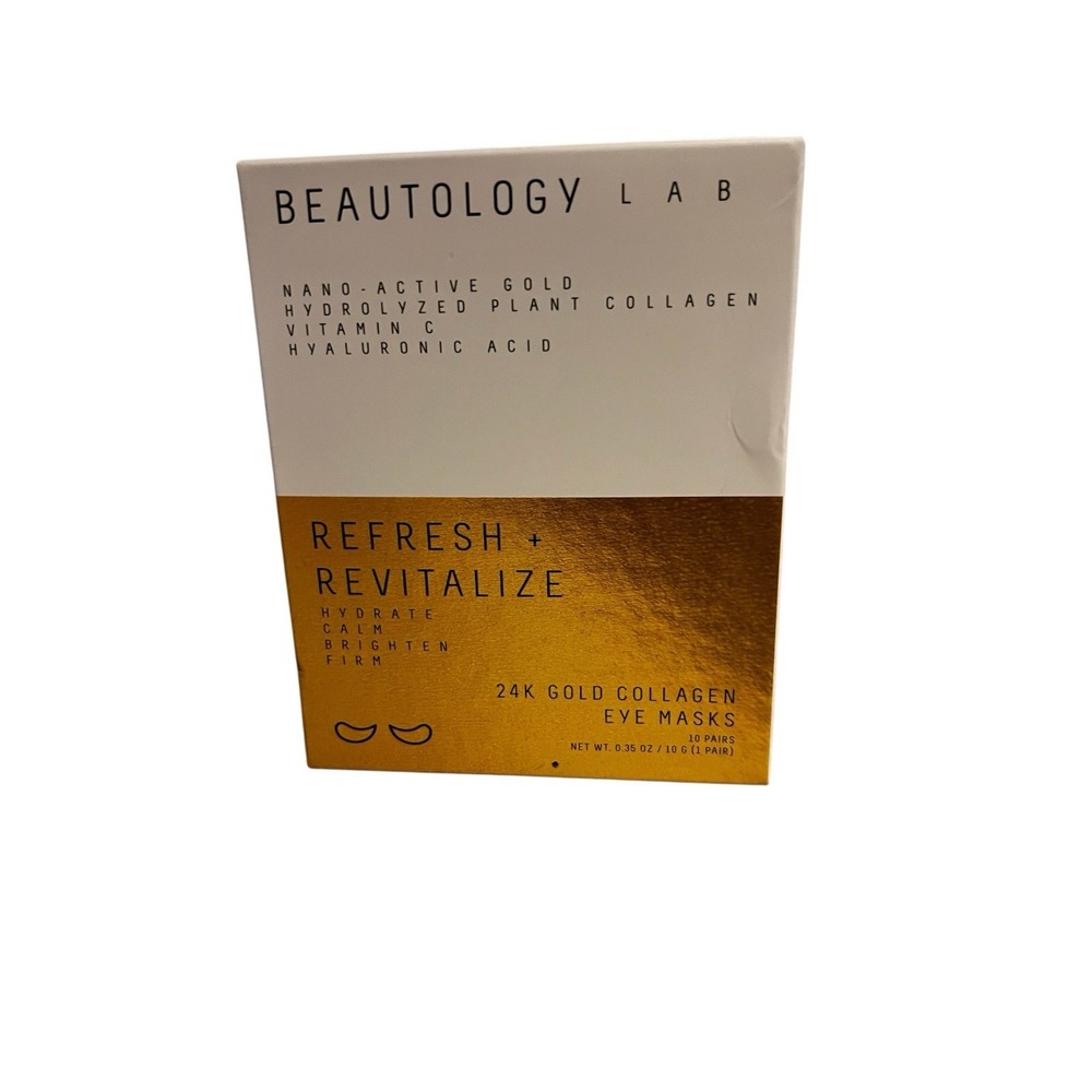 NEW BEAUTOLOGY LAB 24K Gold Collagen Eye Masks 10 Pairs REFRESH + REVITALIZE